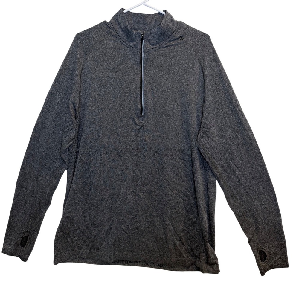 Lululemon Metal Vent Tech 1/2 Zip 2.0Pullover Grey XL Mens Running top thumbhole